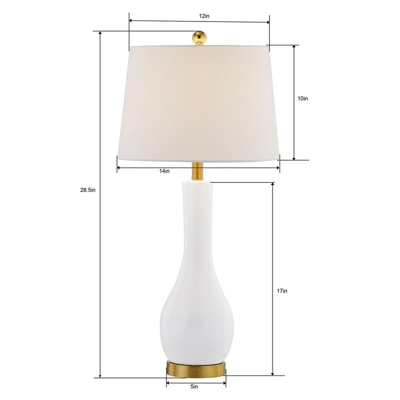 Ensemble de 2 lampes de table en céramique de 28,5 cm avec USB