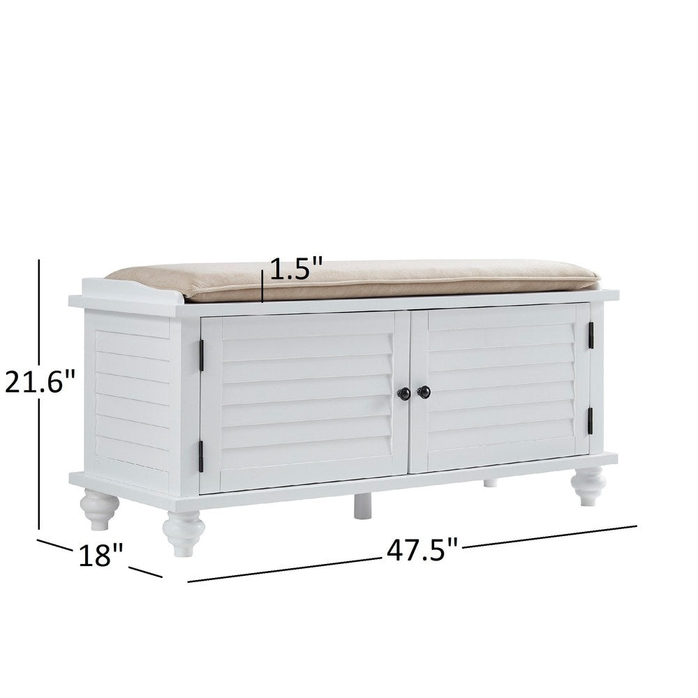 Banc de rangement à porte à volet avec coussin en velours Maybelle par iNSPIRE Q Classic