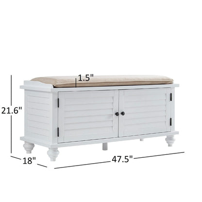 Banc de rangement à porte à volet avec coussin en velours Maybelle par iNSPIRE Q Classic