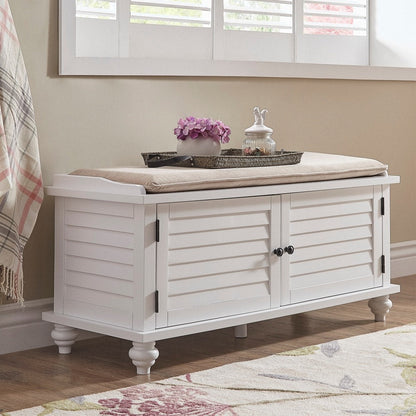 Banc de rangement à porte à volet avec coussin en velours Maybelle par iNSPIRE Q Classic