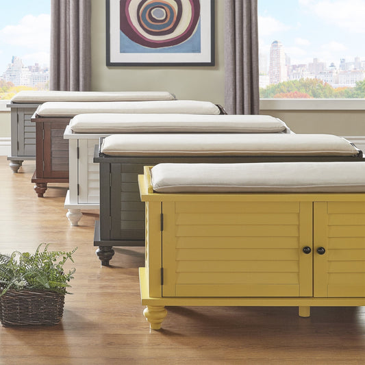 Banc de rangement à porte à volet avec coussin en velours Maybelle par iNSPIRE Q Classic