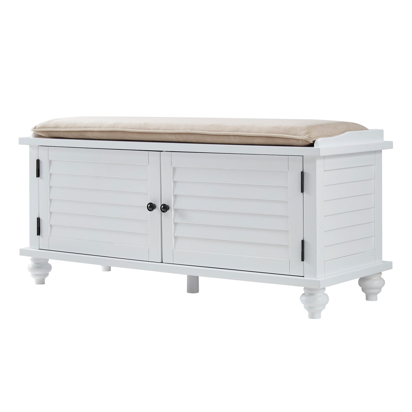 Banc de rangement à porte à volet avec coussin en velours Maybelle par iNSPIRE Q Classic