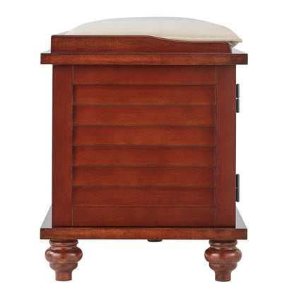 Banc de rangement à porte à volet avec coussin en velours Maybelle par iNSPIRE Q Classic