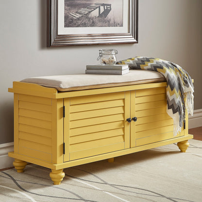 Banc de rangement à porte à volet avec coussin en velours Maybelle par iNSPIRE Q Classic