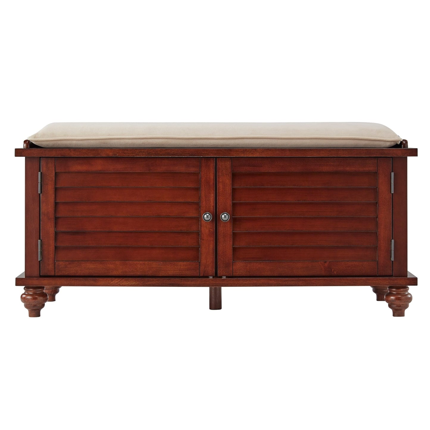 Banc de rangement à porte à volet avec coussin en velours Maybelle par iNSPIRE Q Classic