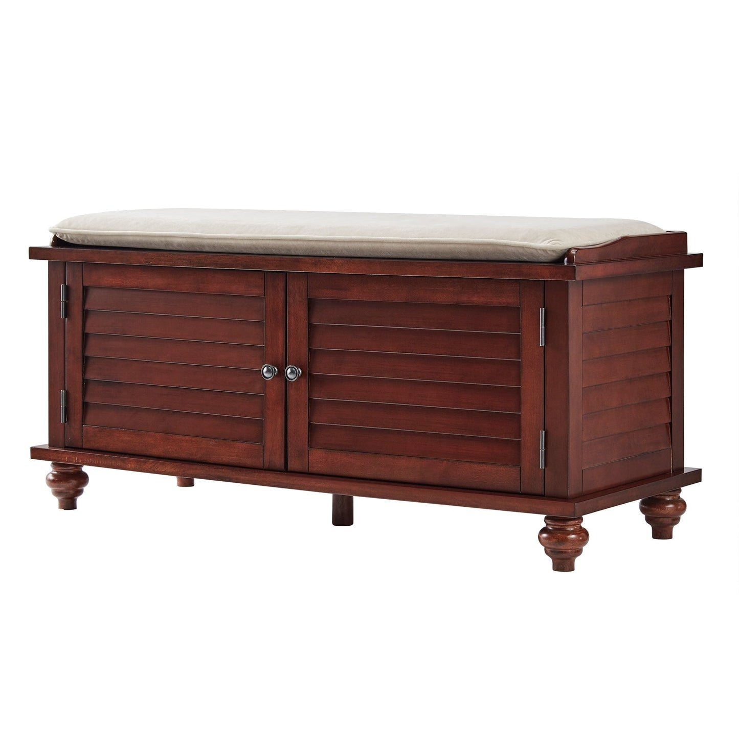 Banc de rangement à porte à volet avec coussin en velours Maybelle par iNSPIRE Q Classic