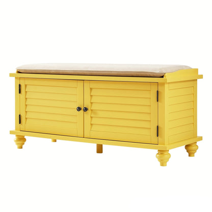 Banc de rangement à porte à volet avec coussin en velours Maybelle par iNSPIRE Q Classic