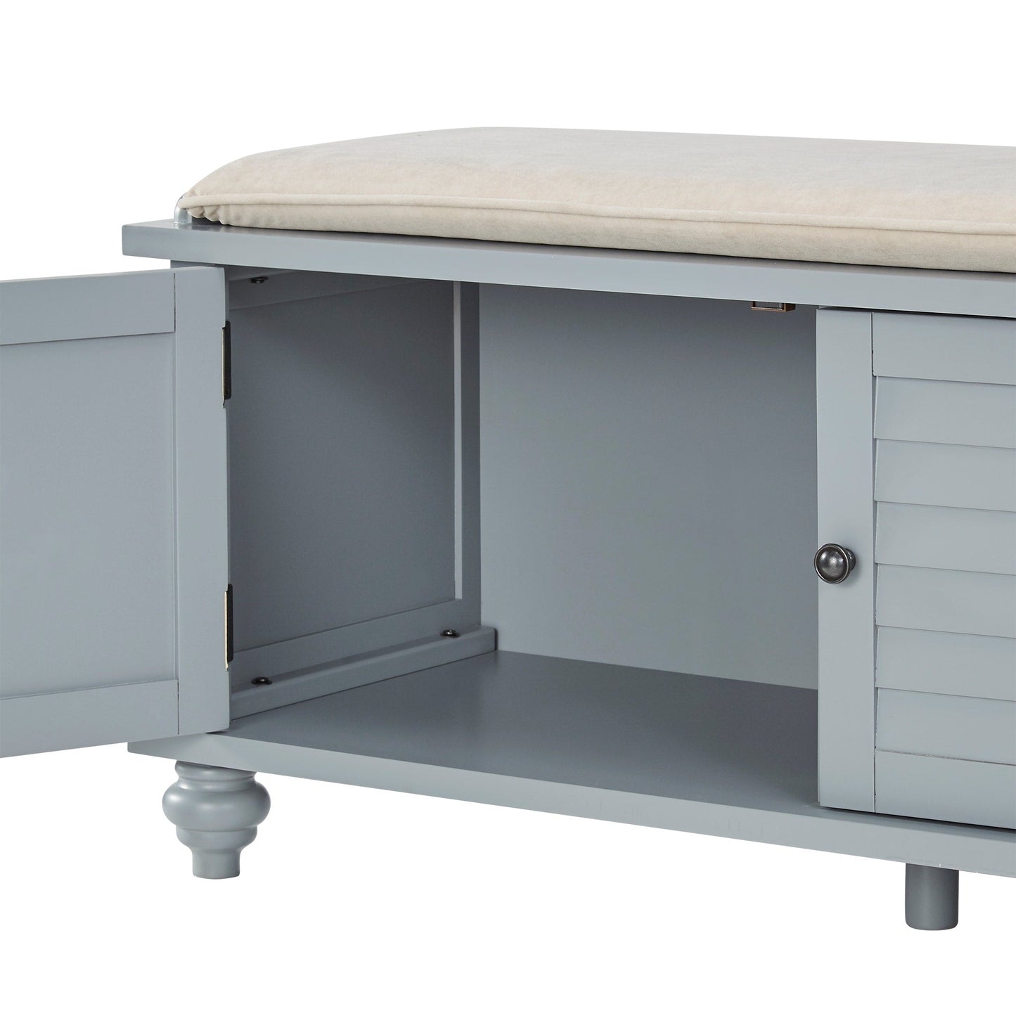 Banc de rangement à porte à volet avec coussin en velours Maybelle par iNSPIRE Q Classic