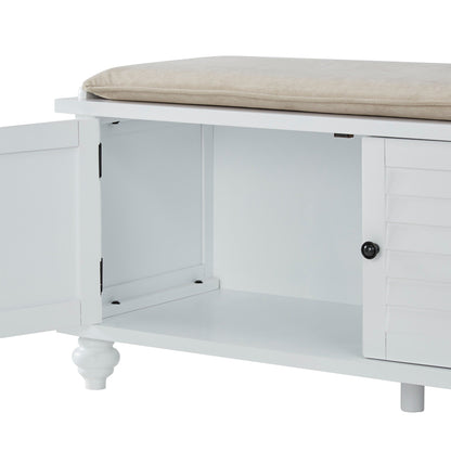 Banc de rangement à porte à volet avec coussin en velours Maybelle par iNSPIRE Q Classic