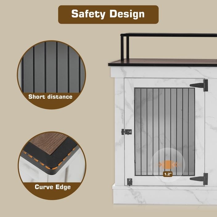 Mcombo Meuble TV en forme de niche pour chien, grand modèle, en bois avec double porte 1861