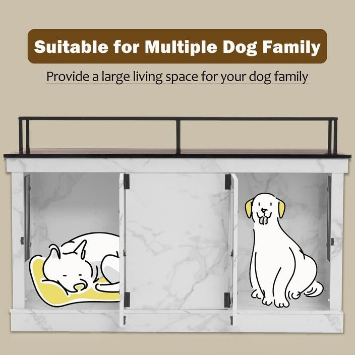 Mcombo Meuble TV en forme de niche pour chien, grand modèle, en bois avec double porte 1861