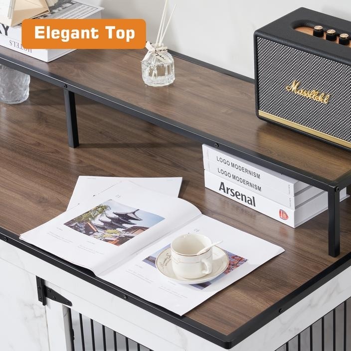 Mcombo Meuble TV en forme de niche pour chien, grand modèle, en bois avec double porte 1861