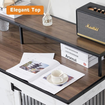 Mcombo Meuble TV en forme de niche pour chien, grand modèle, en bois avec double porte 1861