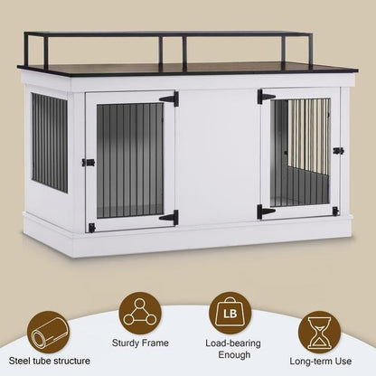 Mcombo Meuble TV en forme de niche pour chien, grand modèle, en bois avec double porte 1861