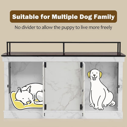 Mcombo Meuble TV en forme de niche pour chien, grand modèle, en bois avec double porte 1861