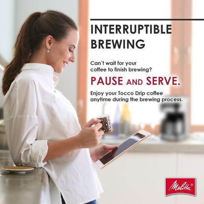 Machine à café goutte-à-goutte Melitta Aroma Tocco 8 tasses avec carafe isotherme et écran tactile