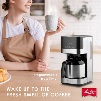 Machine à café goutte-à-goutte Melitta Aroma Tocco 8 tasses avec carafe isotherme et écran tactile