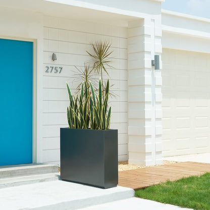 Grand bac à plantes métallique pour plantes d'extérieur, 96,5 cm de long x 25,4 cm de large x 76,2 cm de haut - Bac à plantes séparateur en métal - 96,5x76,2x25,4 cm