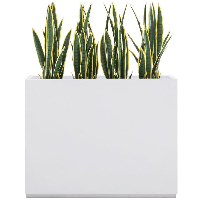 Grand bac à plantes métallique pour plantes d'extérieur, 96,5 cm de long x 25,4 cm de large x 76,2 cm de haut - Bac à plantes séparateur en métal - 96,5x76,2x25,4 cm