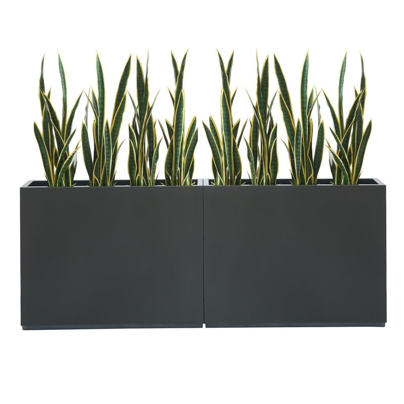 Grand bac à plantes métallique pour plantes d'extérieur, 96,5 cm de long x 25,4 cm de large x 76,2 cm de haut - Bac à plantes séparateur en métal - 96,5x76,2x25,4 cm