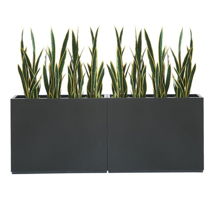 Grand bac à plantes métallique pour plantes d'extérieur, 96,5 cm de long x 25,4 cm de large x 76,2 cm de haut - Bac à plantes séparateur en métal - 96,5x76,2x25,4 cm