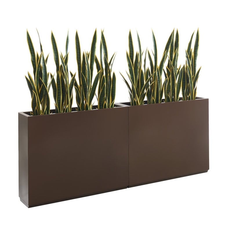 Grand bac à plantes métallique pour plantes d'extérieur, 96,5 cm de long x 25,4 cm de large x 76,2 cm de haut - Bac à plantes séparateur en métal - 96,5x76,2x25,4 cm