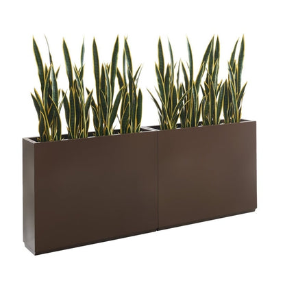 Grand bac à plantes métallique pour plantes d'extérieur, 96,5 cm de long x 25,4 cm de large x 76,2 cm de haut - Bac à plantes séparateur en métal - 96,5x76,2x25,4 cm