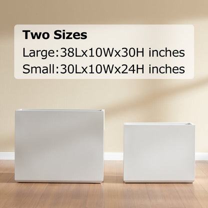 Grand bac à plantes métallique pour plantes d'extérieur, 96,5 cm de long x 25,4 cm de large x 76,2 cm de haut - Bac à plantes séparateur en métal - 96,5x76,2x25,4 cm