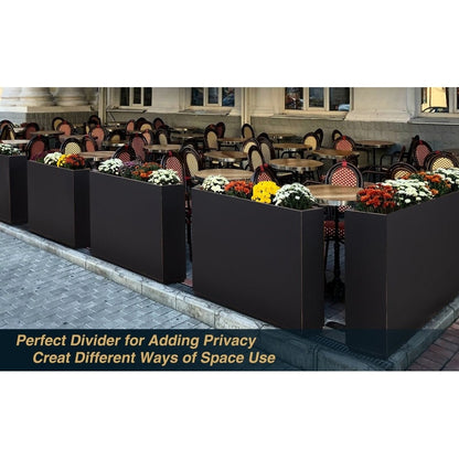 Grand bac à plantes métallique pour plantes d'extérieur, 96,5 cm de long x 25,4 cm de large x 76,2 cm de haut - Bac à plantes séparateur en métal - 96,5x76,2x25,4 cm