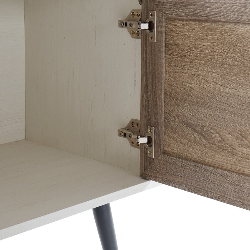 Meuble TV style Mid-Century Modern pour téléviseurs jusqu'à 70 pouces, meuble multimédia - 52 cm (H) x 150 cm (L) x 39 cm (P)