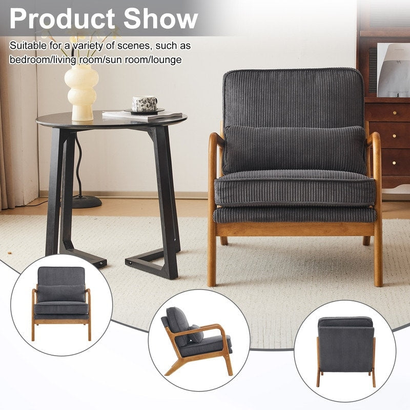 Fauteuil d'appoint capitonné de style moderne du milieu du siècle