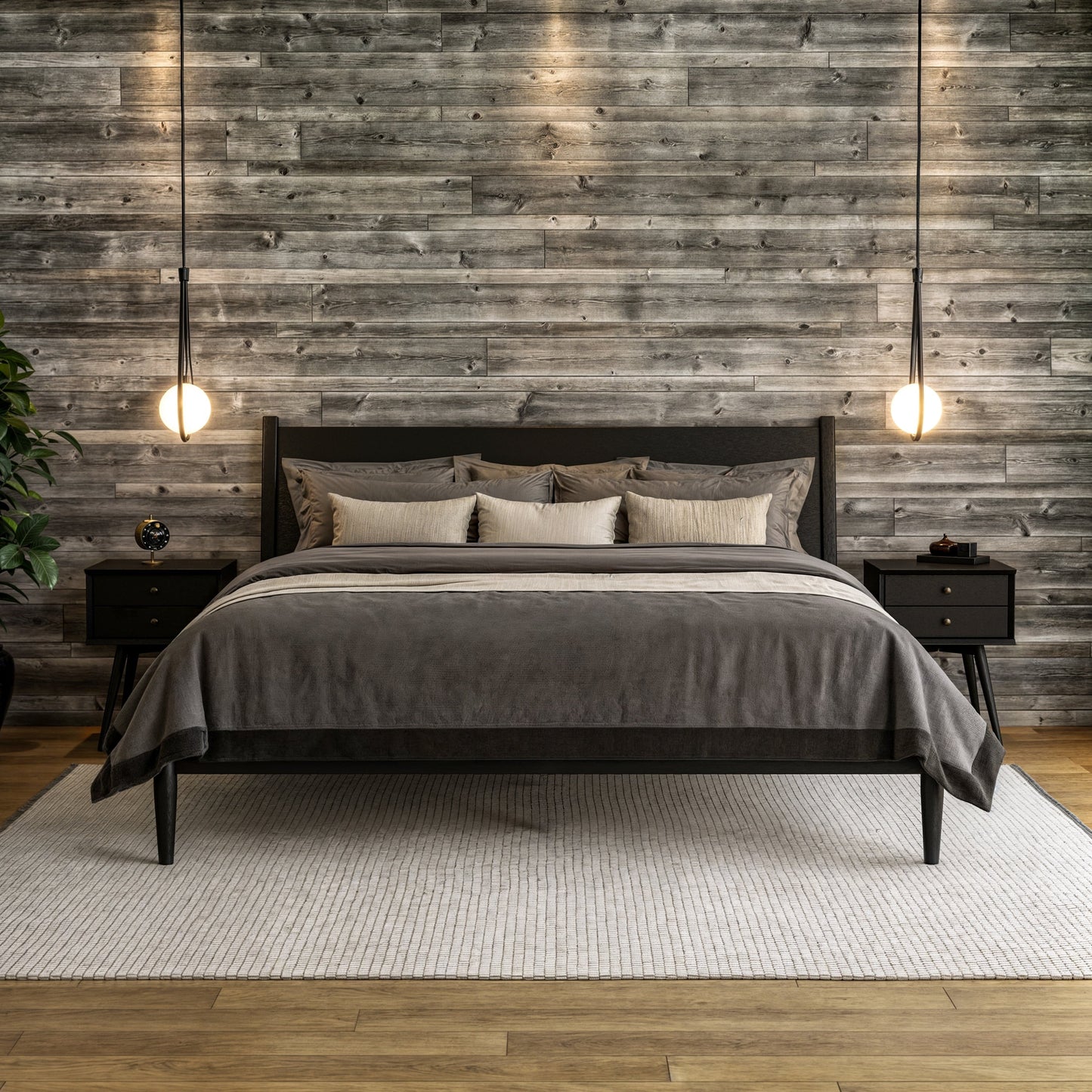 Lit à panneaux de style milieu de siècle