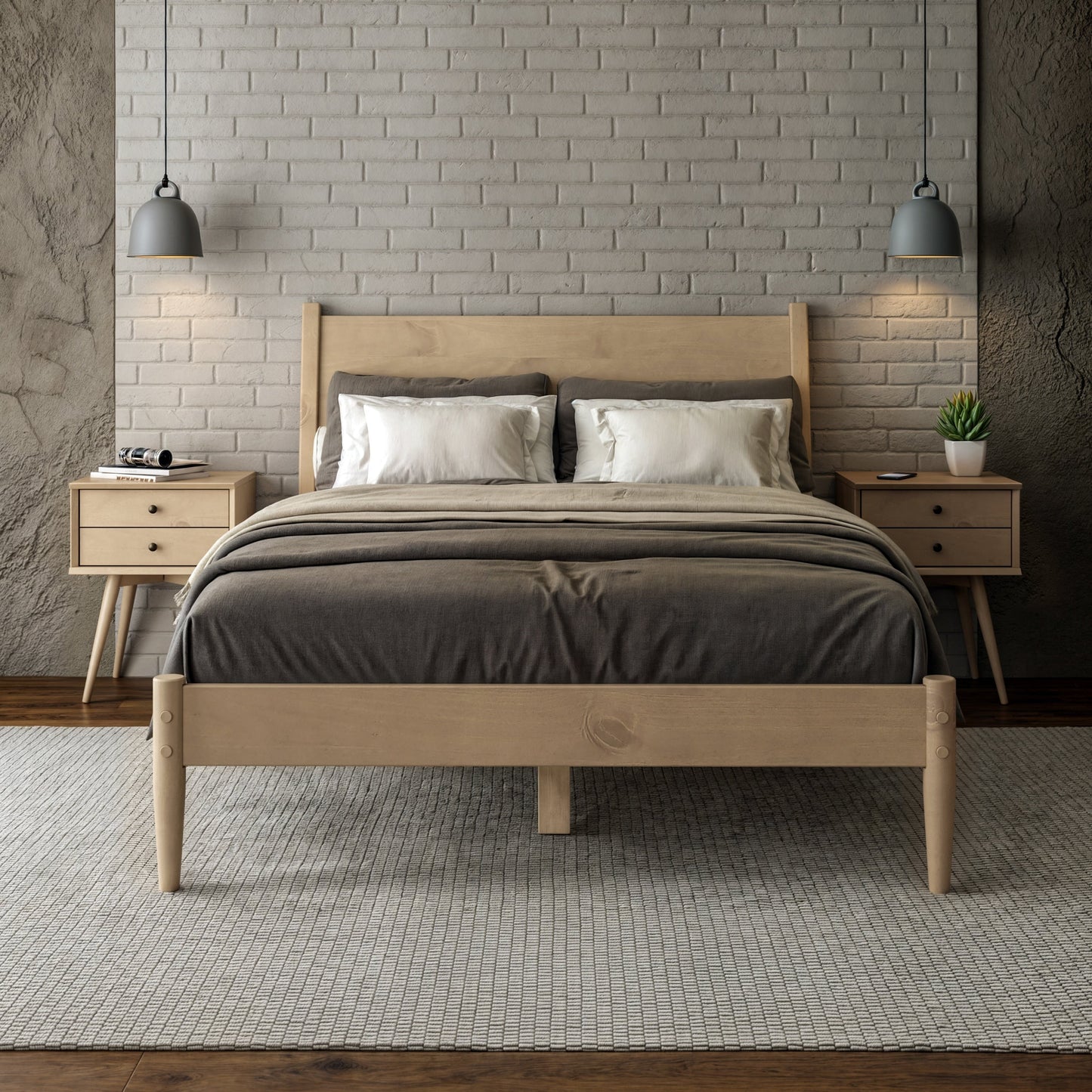 Lit à panneaux de style milieu de siècle