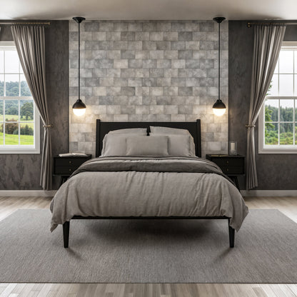 Lit à panneaux de style milieu de siècle