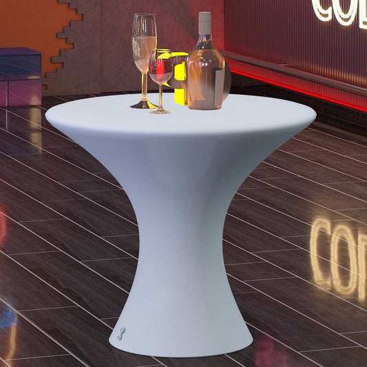 Mixoy Table de cocktail LED à couleurs changeantes, table à vin lumineuse rechargeable sans fil, table de bar pour ambiance maison, patio, piscine.