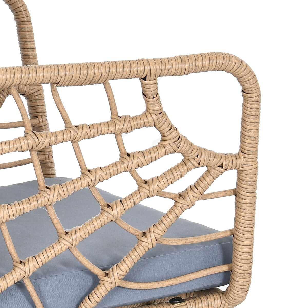 Moasis Ensemble de meubles de jardin en osier pour terrasse, composé de 3 pièces : 2 chaises et une table basse.