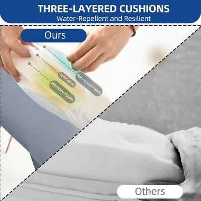 Moasis Ensemble de meubles de jardin en osier pour terrasse, composé de 3 pièces : 2 chaises et une table basse.