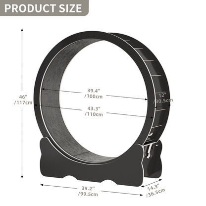 Moasis 43.3 pouces, grand tapis roulant en bois pour chat, avec piste de course recouverte de tapis.