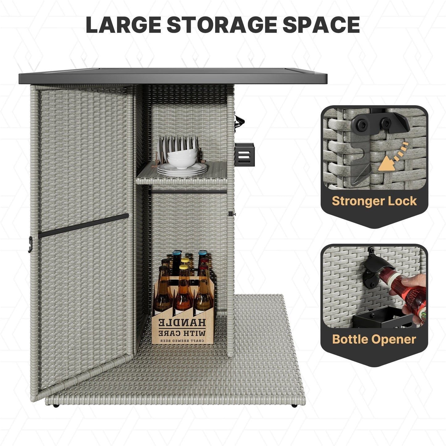 Ensemble de bar en osier pour extérieur Moasis, 5 pièces - 5 PCS