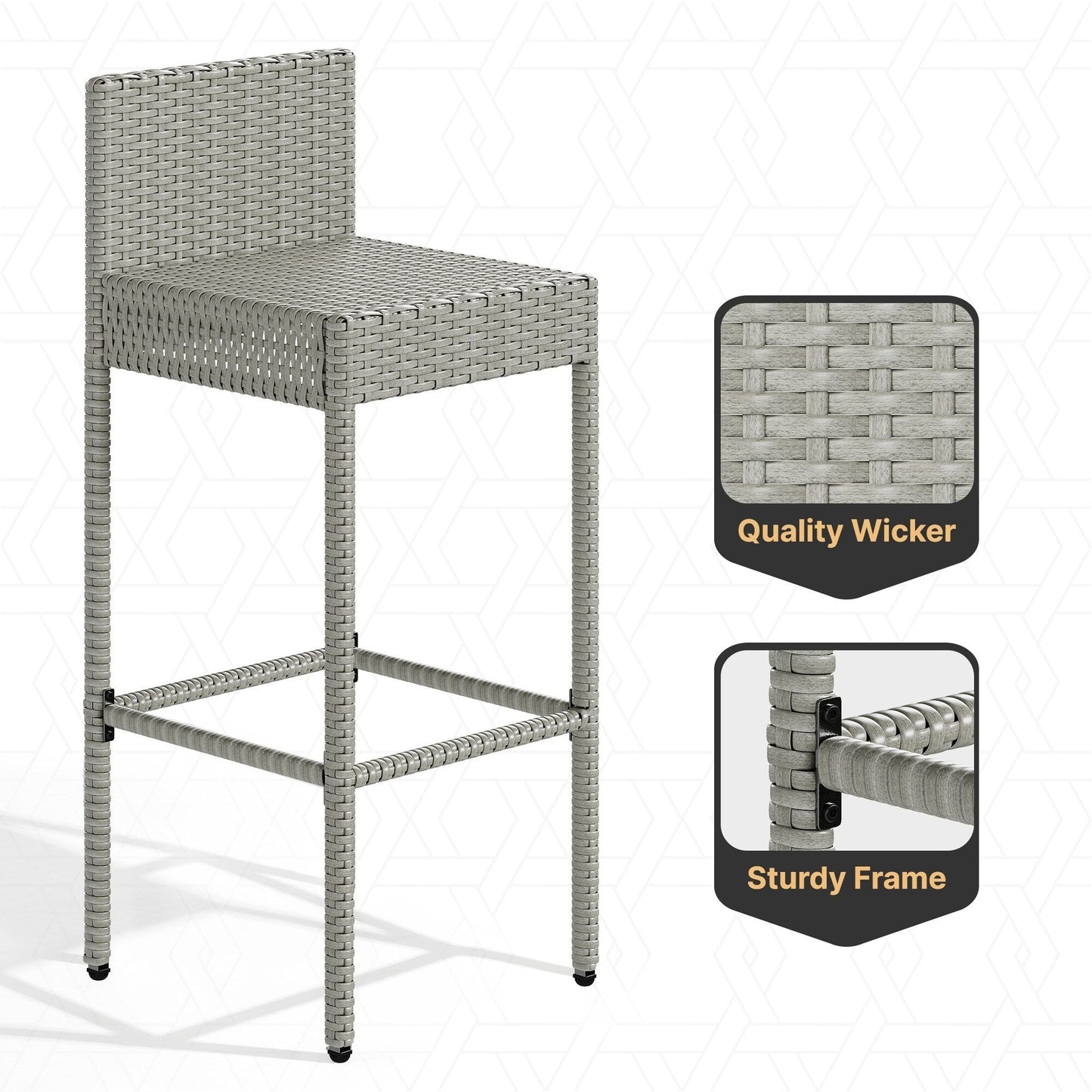 Ensemble de bar en osier pour extérieur Moasis, 5 pièces - 5 PCS