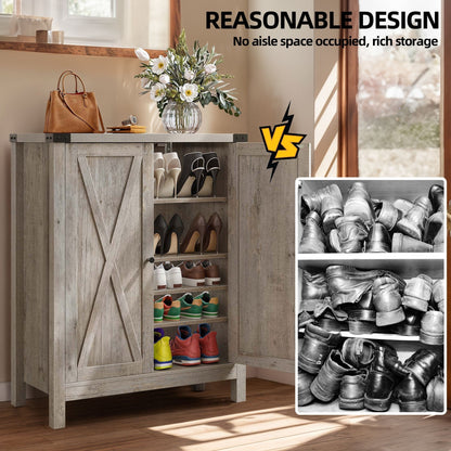 Meuble à chaussures Moasis à 5 niveaux et 20 paires avec portes doubles pour l'entrée