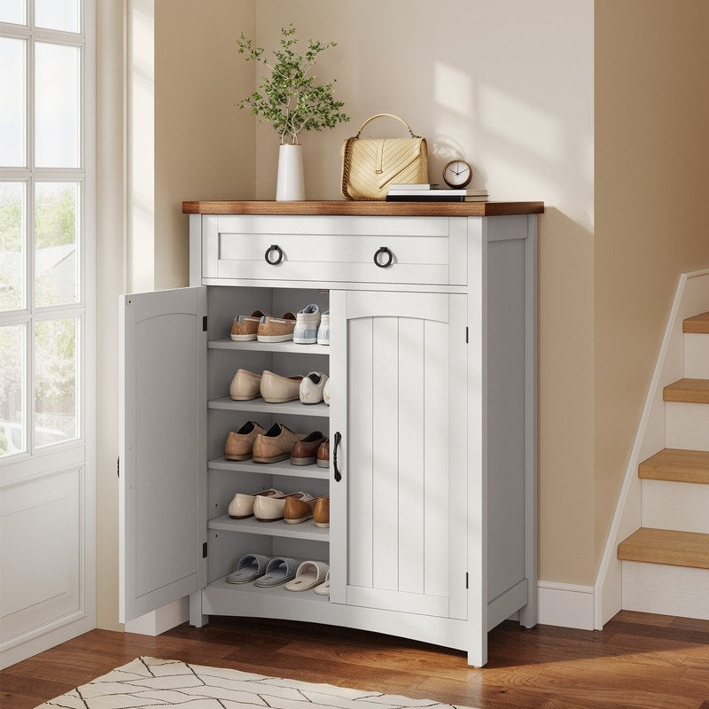 Meuble à chaussures Moasis à 5 niveaux et 20 paires avec portes doubles pour l'entrée