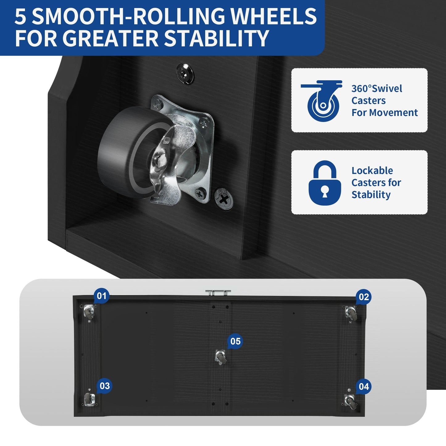 Moasis Meuble de rangement roulant pour îlot de cuisine, 53 pouces, chariot de cuisine mobile portable