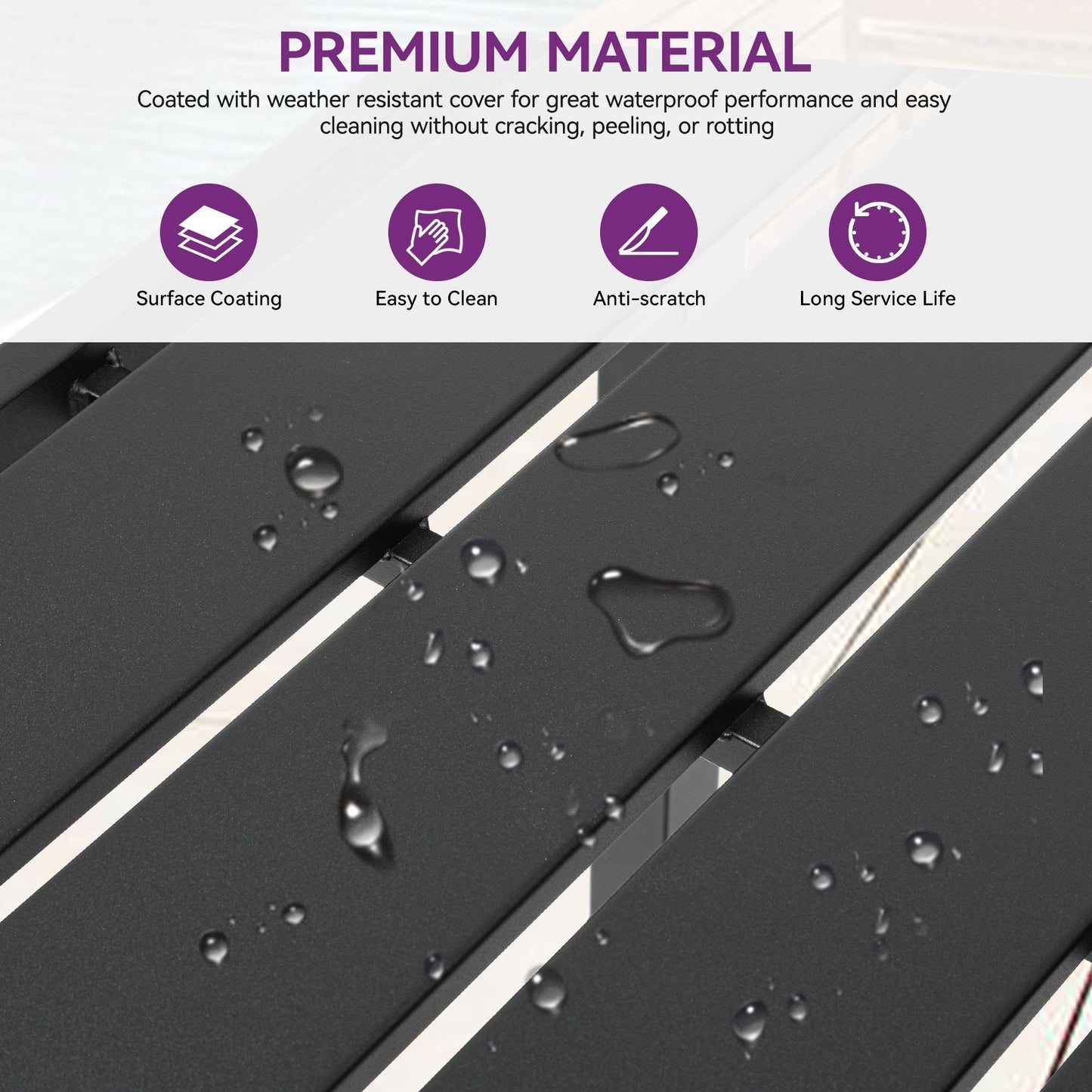 Table de bar/de comptoir de patio en métal Moasis avec roulettes