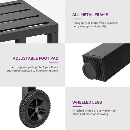 Table de bar/de comptoir de patio en métal Moasis avec roulettes