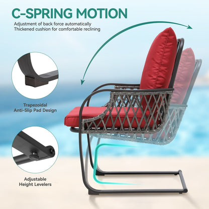 Ensemble de bistro pour terrasse Moasis Red, 3 pièces, avec sièges rembourrés - 3 pièces