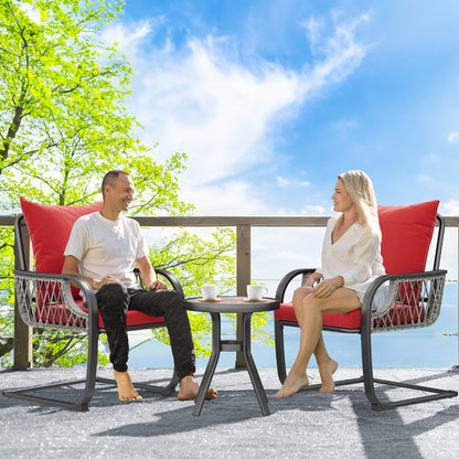 Ensemble de bistro pour terrasse Moasis Red, 3 pièces, avec sièges rembourrés - 3 pièces