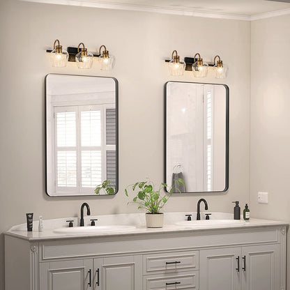 Appliques murales de salle de bain modernes à 3/4 lumières, à intensité variable, avec abat-jour en verre.