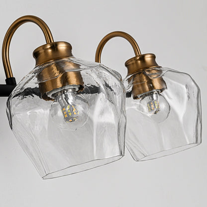 Appliques murales de salle de bain modernes à 3/4 lumières, à intensité variable, avec abat-jour en verre.