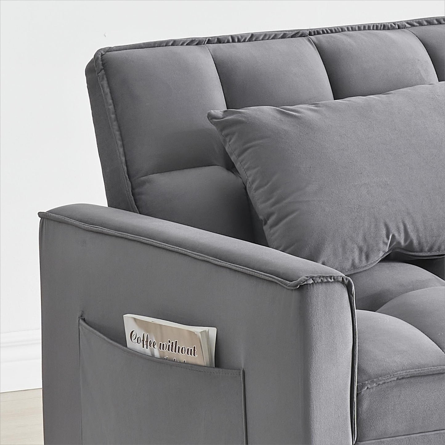 Canapé-lit convertible moderne 3 en 1, 70,86 pouces, pour chambre d'amis, avec dossier réglable et roulettes, pour salon.